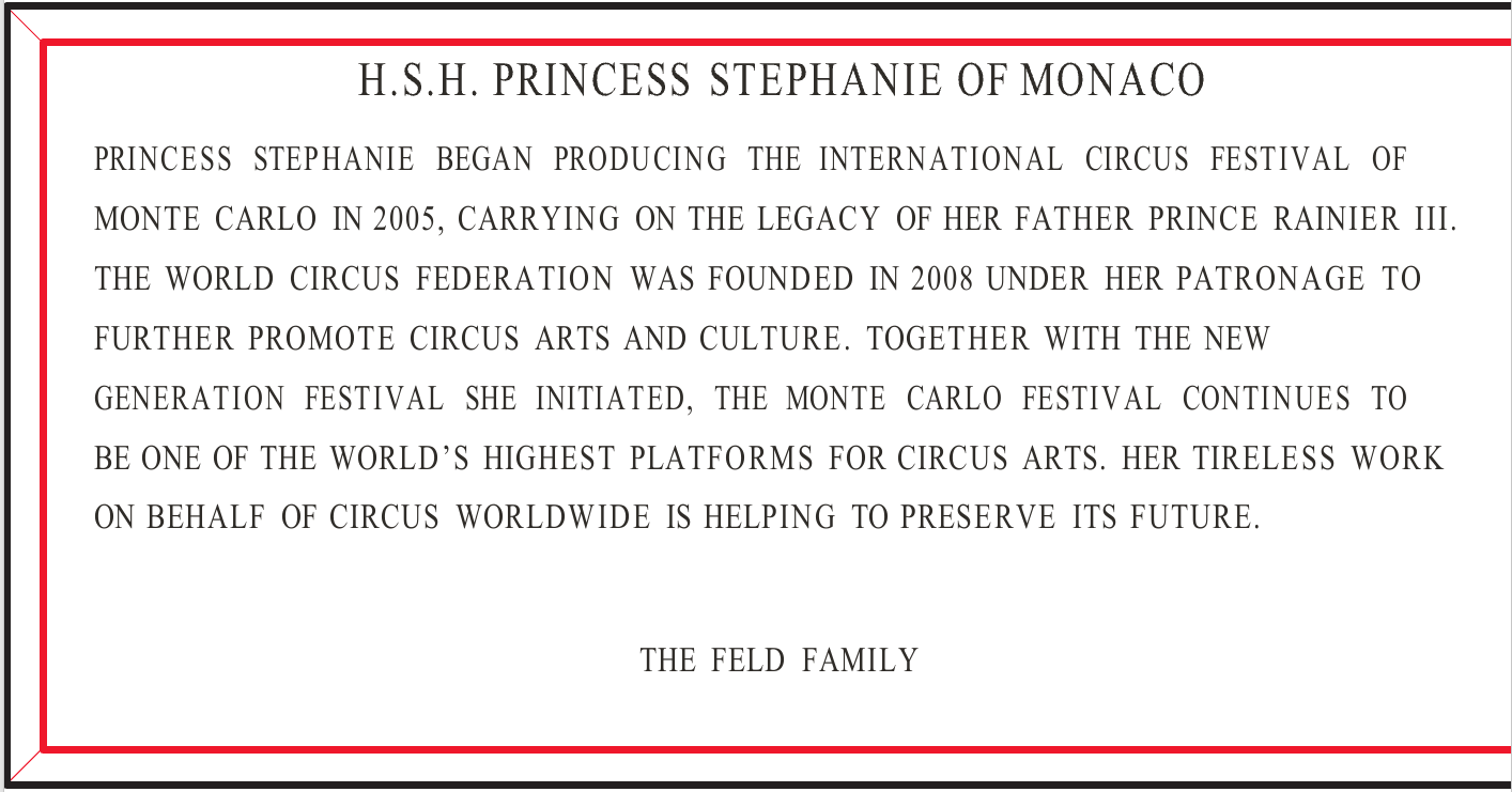 HSH Princess Stephanie of Monaco Circus Ring Of Fame Foundation inductee